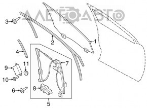 Window lifter with motor front left Lincoln MKX 16-
