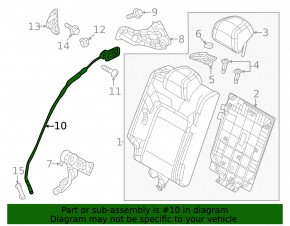 Right rear seat folding lever for Mazda CX-50 23-25, black, with cable
