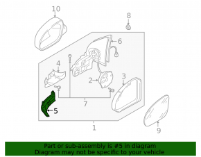 Left turn signal mirror VW Jetta 05-10