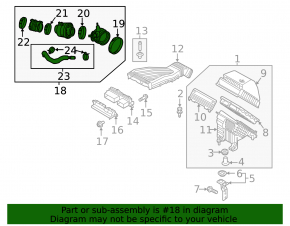 Air duct Hyundai Tucson 16-18 1.6T complete 3 parts