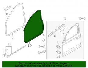 Front door seal left Audi A6 C7 12-18
