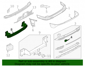 Rear bumper reinforcement Audi Q7 16-