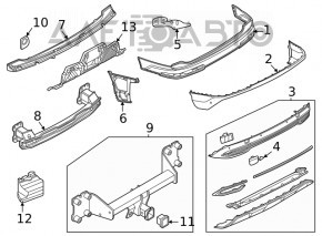 Rear bumper reinforcement Audi Q7 16-