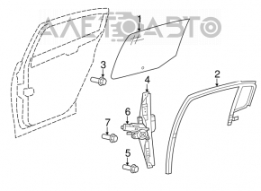 Rear right glass seal with window Chrysler 200 11-14