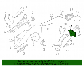 Rear right fender liner BMW i8 13-20 Rear