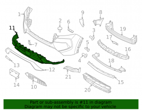 Nissan Rogue 24-26 US-built front bumper lip, S, SV