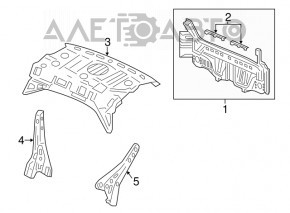 Rear panel Acura ILX 13-15 pre-rest, without gutters