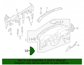 Front panel trim side left Nissan Rogue Sport 17-19 black