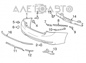 Honda Accord 14-15 Hybrid Aluminum Rear Bumper Reinforcement