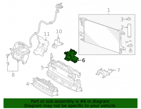 Radiator deflector central Mitsubishi Outlander 16-22 upper 2.4, 3.0