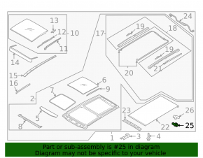 Kia Sorento 21-24 right panoramic motor glass