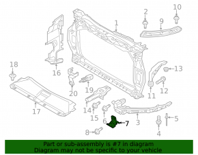 Front bumper mounting bracket under headlight left Audi Q3 8U 15-18