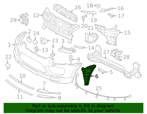 Front bumper bracket triangle left Porsche Cayenne 958 11-14