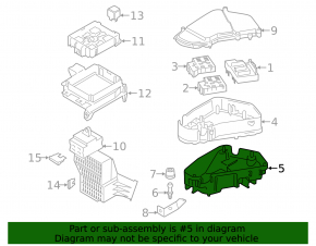 Fuse box housing underhood Porsche Cayenne 958 11-17 lower part