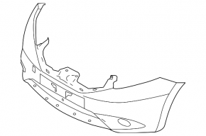 Bare front bumper Nissan Versa Note 13-16 prerest