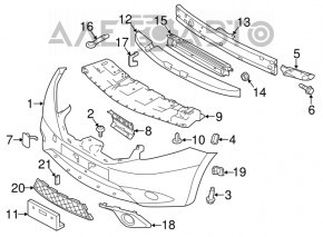 Bare front bumper Nissan Versa Note 13-16 prerest