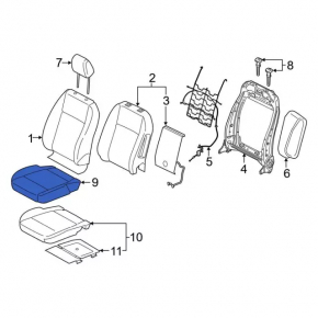 Passenger seat Ford Ecosport 18-22 cloth, gray, mechanical, without airbag, for dry cleaning