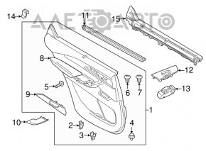 Glass seal inner door rear left Mazda CX-9 16-