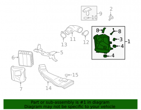 Air filter housing Mitsubishi Outlander 14-20 3.0
