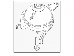 Expansion tank for BMW 5 F10 12-16 2.0T with bracket and sensor