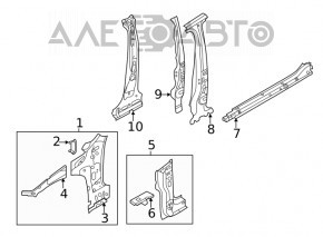 Front left body pillar VW Jetta 19-24