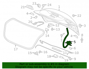 Right trunk lid hinge Chevrolet Cruze 16-