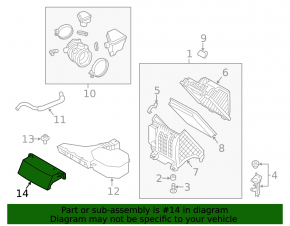 Front air intake Kia Sorento 10-15 2.4, 3.3, 3.5