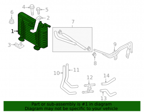 Mitsubishi Outlander 14-20 2.4, 3.0 automatic transmission oil cooler radiator