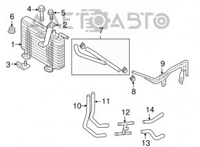 Mitsubishi Outlander 14-20 2.4, 3.0 automatic transmission oil cooler radiator