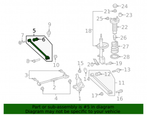 Rear left front transverse control arm Toyota Highlander 08-13 AWD, rusty