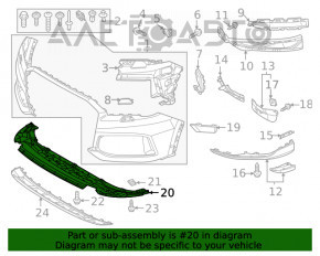 Front bumper guard for Audi Q7 16-26 type 1, broken