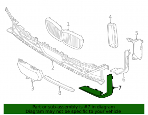 BMW X5 G05 24-26 Left Front Bumper Grille Molding