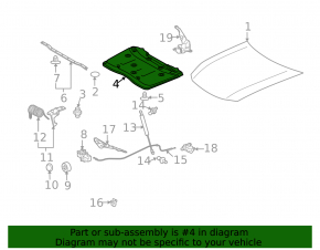 Lexus GS300 GS350 GS430 GS450h 06-11 Hood Insulation