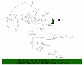 Hood hinge right Lexus LS460 LS600h 07-12