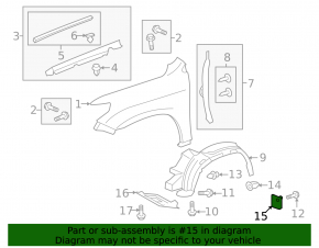 Right front mudguard liner for Lexus LX570 08-21
