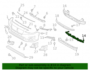 Front bumper mount central Subaru XV Crosstrek 18-23