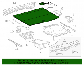 Trunk Floor Lexus RX350 RX450h 16-22 Black
