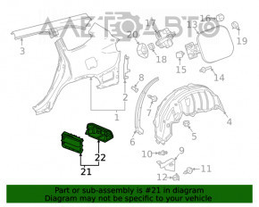 Right ventilation shield Toyota Highlander 20-