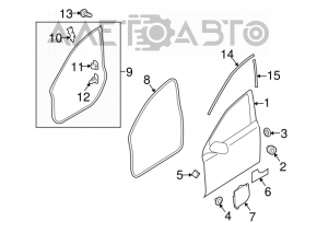 Subaru Outback 10-14 Front Left Door Seal