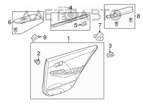 Door trim card rear left Toyota Camry v50 12-14 usa gray