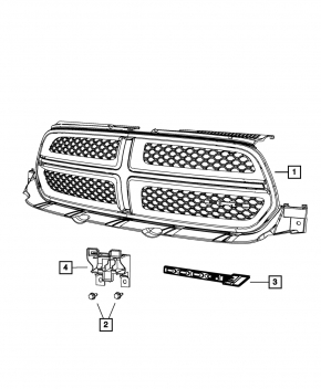 Emblem inscription Dodge radiator grill grill Dodge Durango 11-13 SRT
