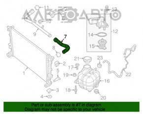 Cooling pipe upper Jeep Cherokee KL 14-15 3.2 front