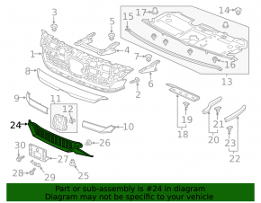 Front Bumper Lower Grille Central Honda Clarity 18-21 USA