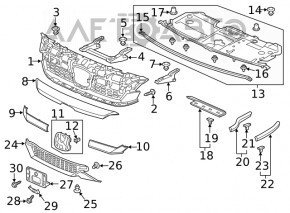 Front Bumper Lower Grille Central Honda Clarity 18-21 USA
