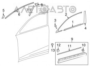 Lower front left door trim for Lexus NX 15-21: structure