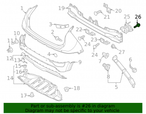 Rear bumper reinforcement fang right Kia Niro 23-