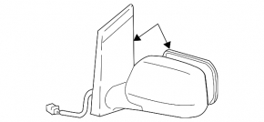 Left side mirror assembly for Toyota Sienna 2010