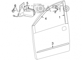 Left side mirror assembly for Toyota Sienna 2010