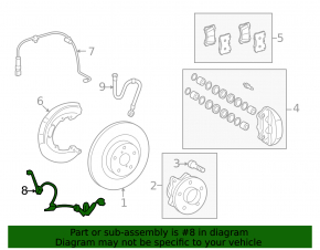 Front Right ABS Sensor Wire for Lexus LS 07-17 RWD