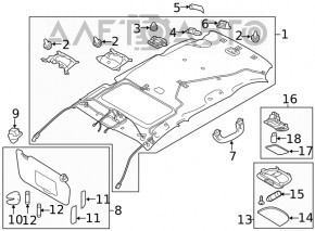 Ceiling handle rear left Subaru Outback 20-23 gray